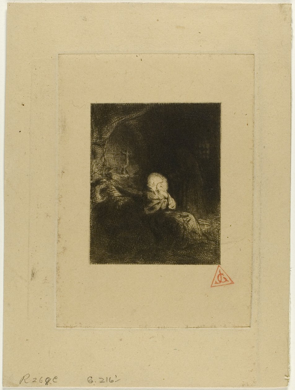 Monje en oración de Charles Emile Jacque