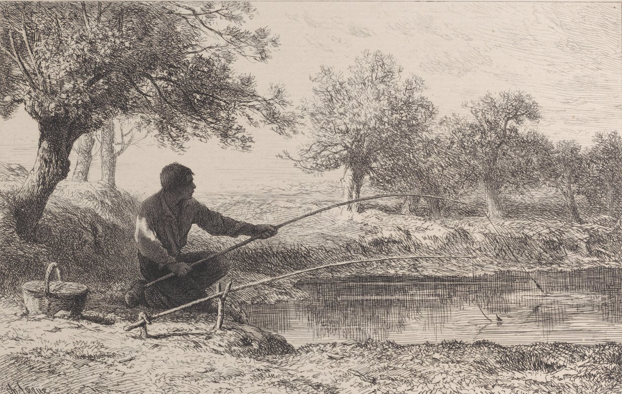 Pêche au Vif de Charles Emile Jacque