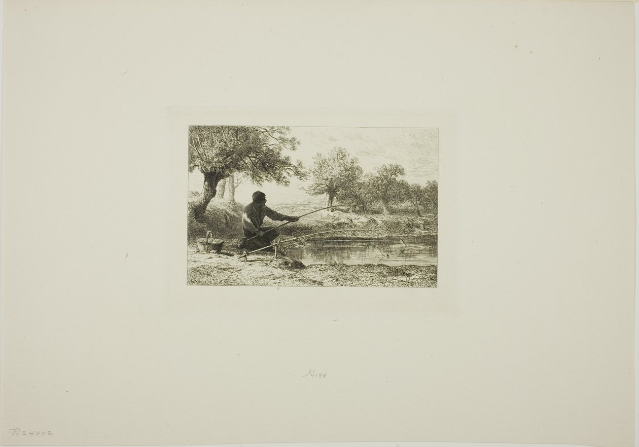 Pesca con caña de Charles Emile Jacque