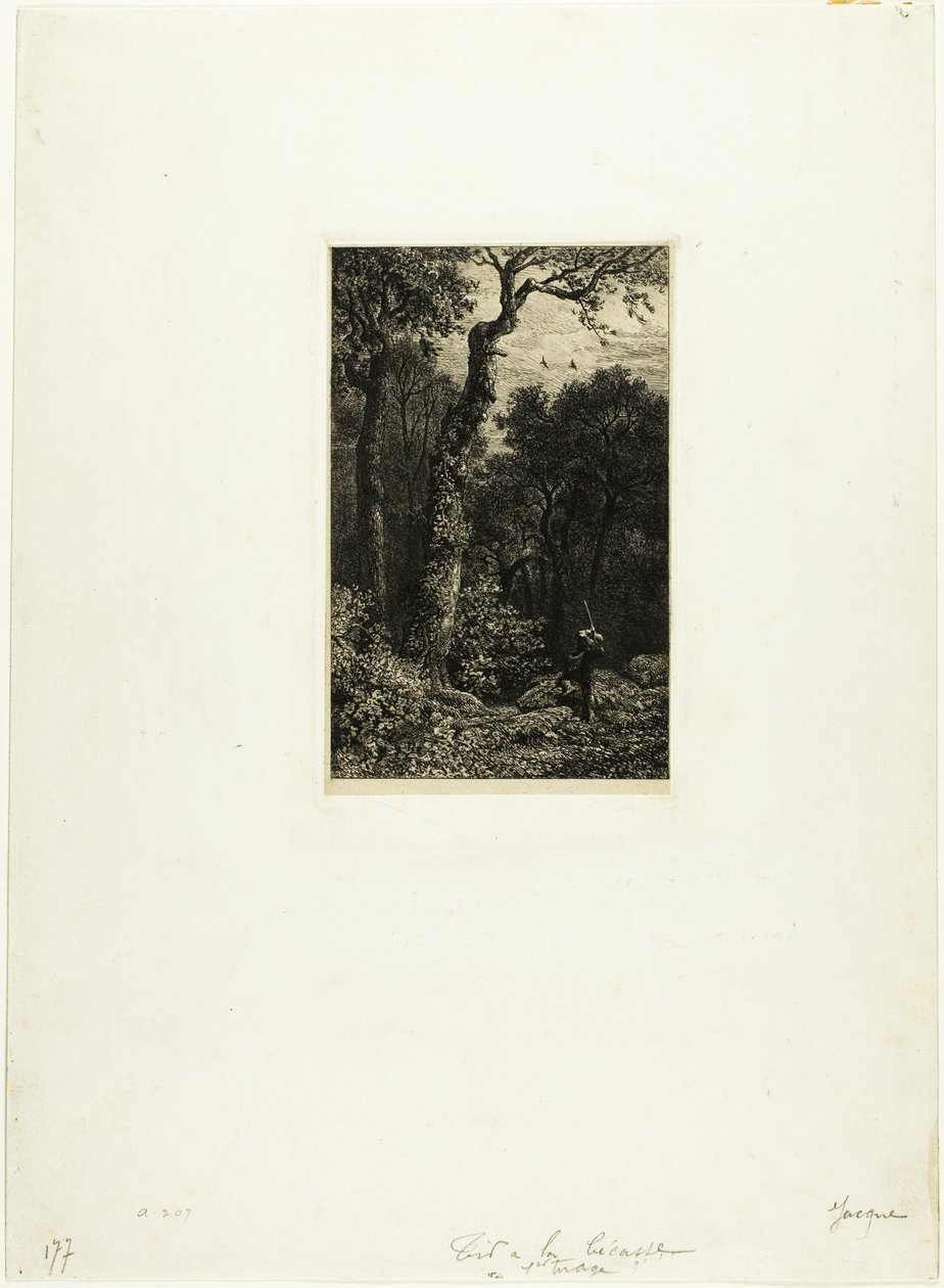 Cazando becadas de Charles Emile Jacque