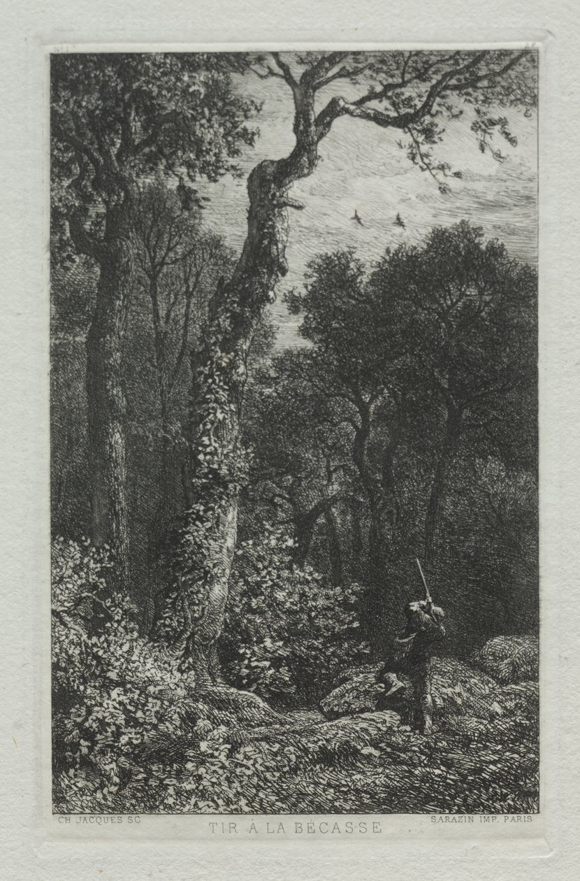 Cazando la becada de Charles Emile Jacque