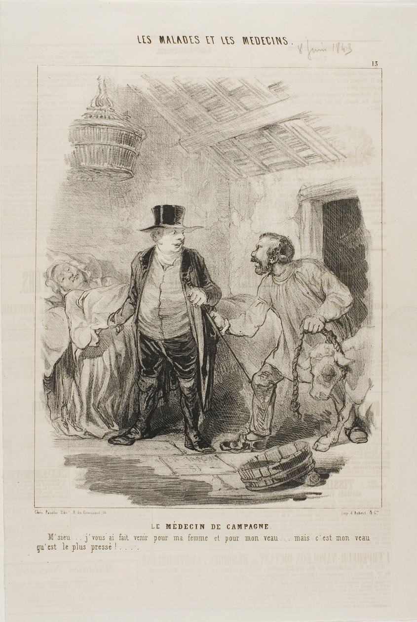 El médico rural (placa 13) de Charles Emile Jacque