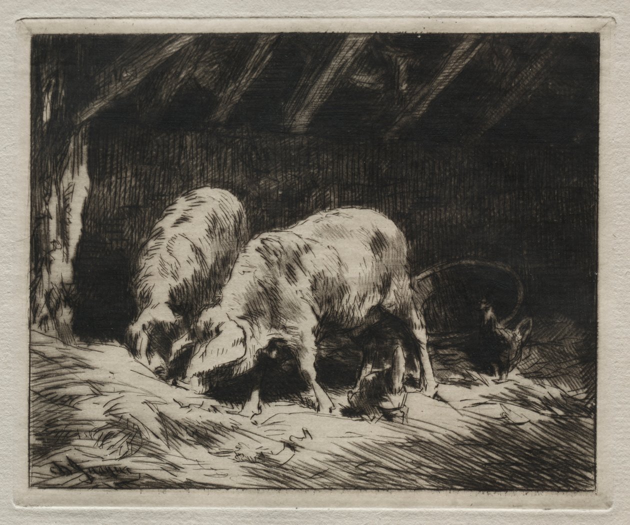 Dos cerdos de Charles Emile Jacque