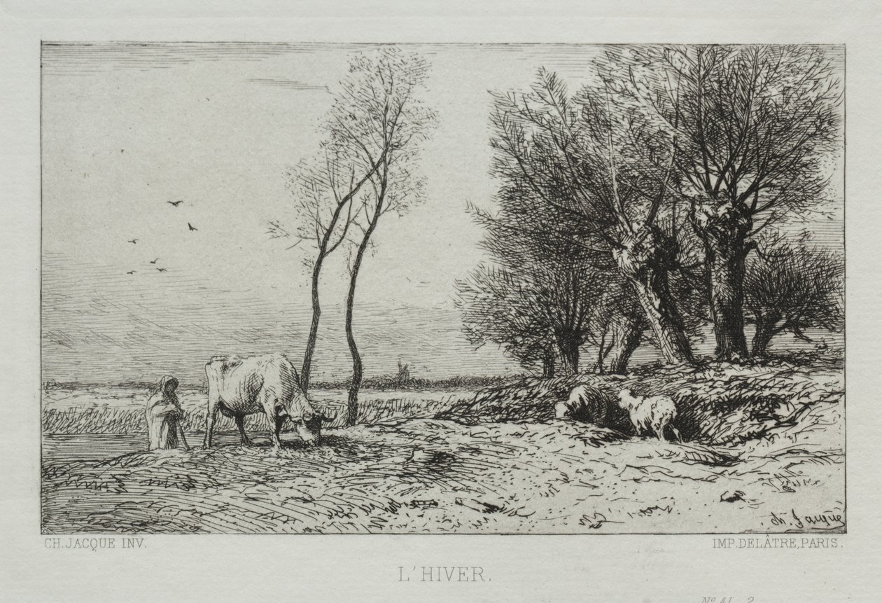 Invierno de Charles Emile Jacque