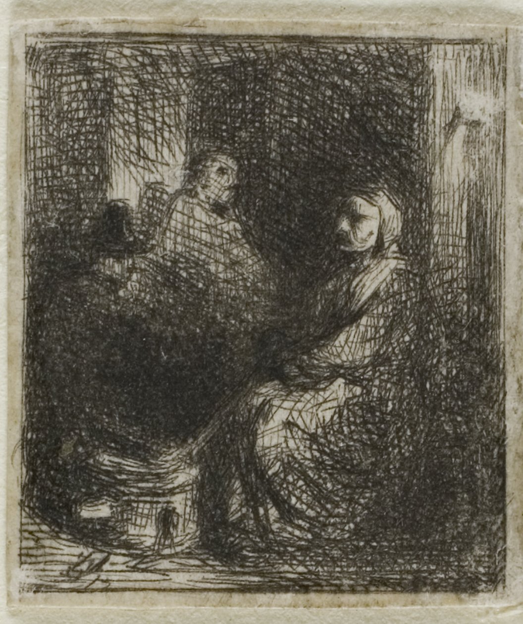Mujer Vendiendo Comida Frita de Charles Emile Jacque