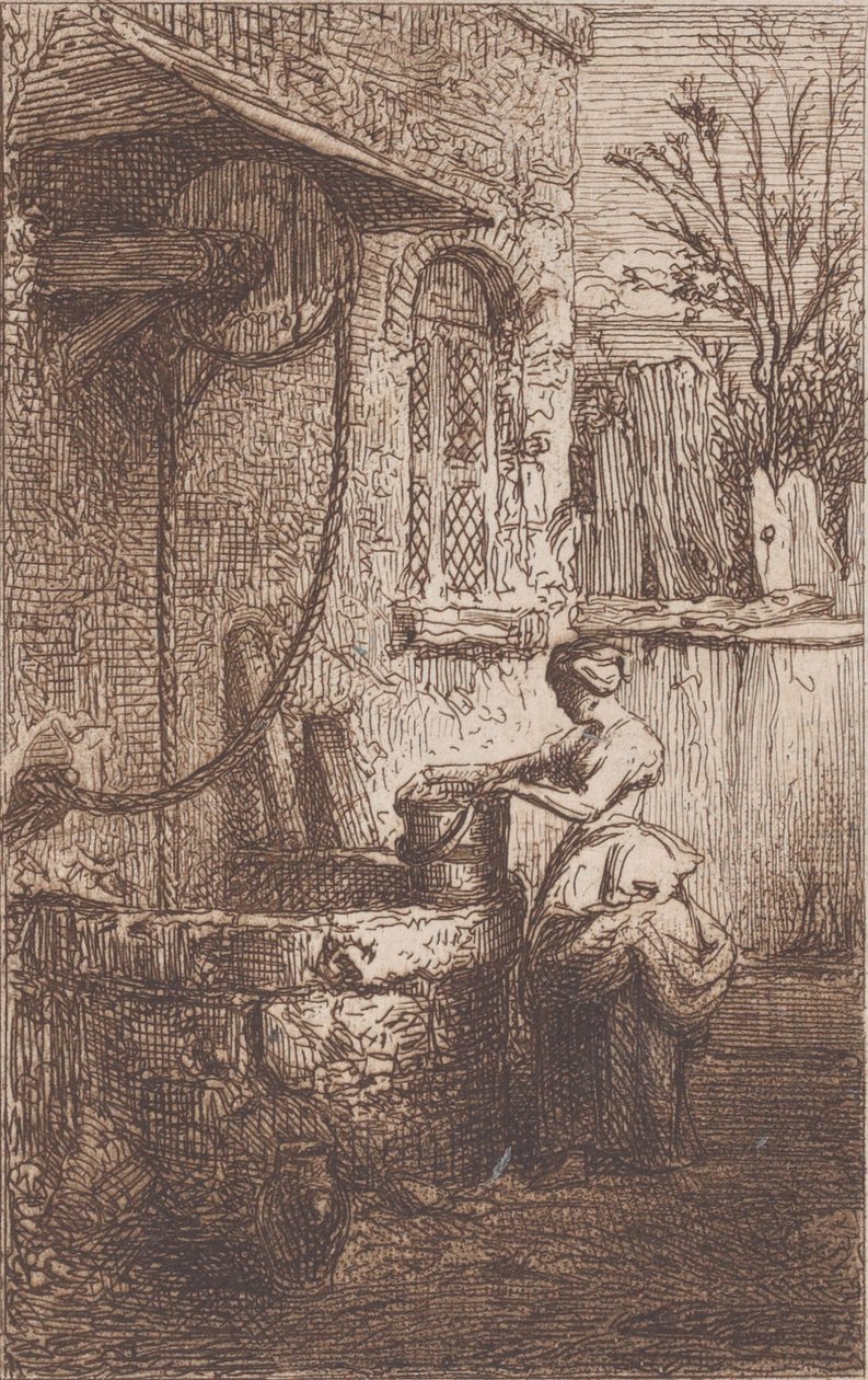 Mujer en un pozo de Charles Emile Jacque