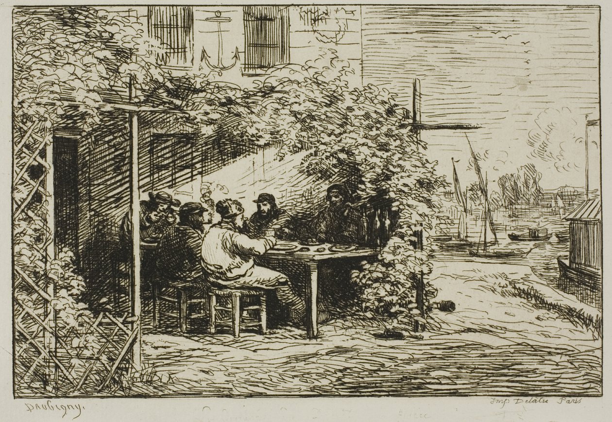 Desayuno de partida en Asnières de Charles Francois Daubigny