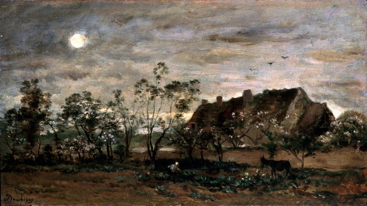 Atardecer en Honfleur, década de 1860 de Charles Francois Daubigny