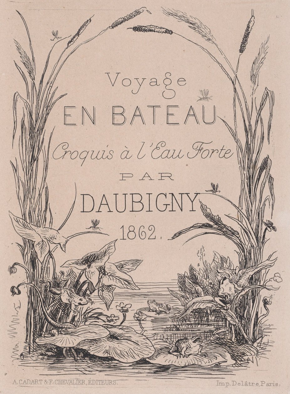Frontispicio, Voyage en bateau, 1862 de Charles Francois Daubigny
