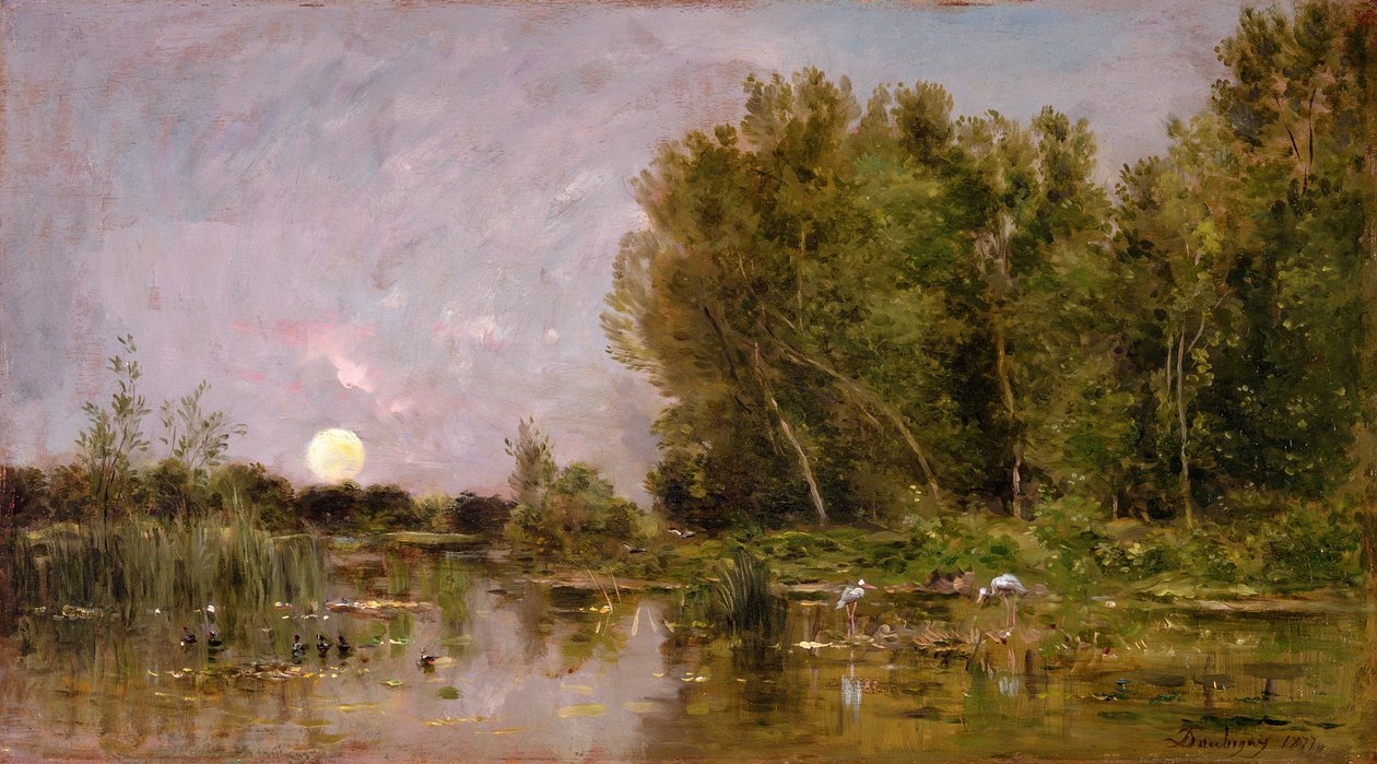 Salida de la luna, 1877 de Charles Francois Daubigny
