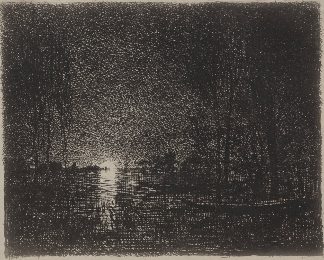 Escena nocturna de Charles Francois Daubigny