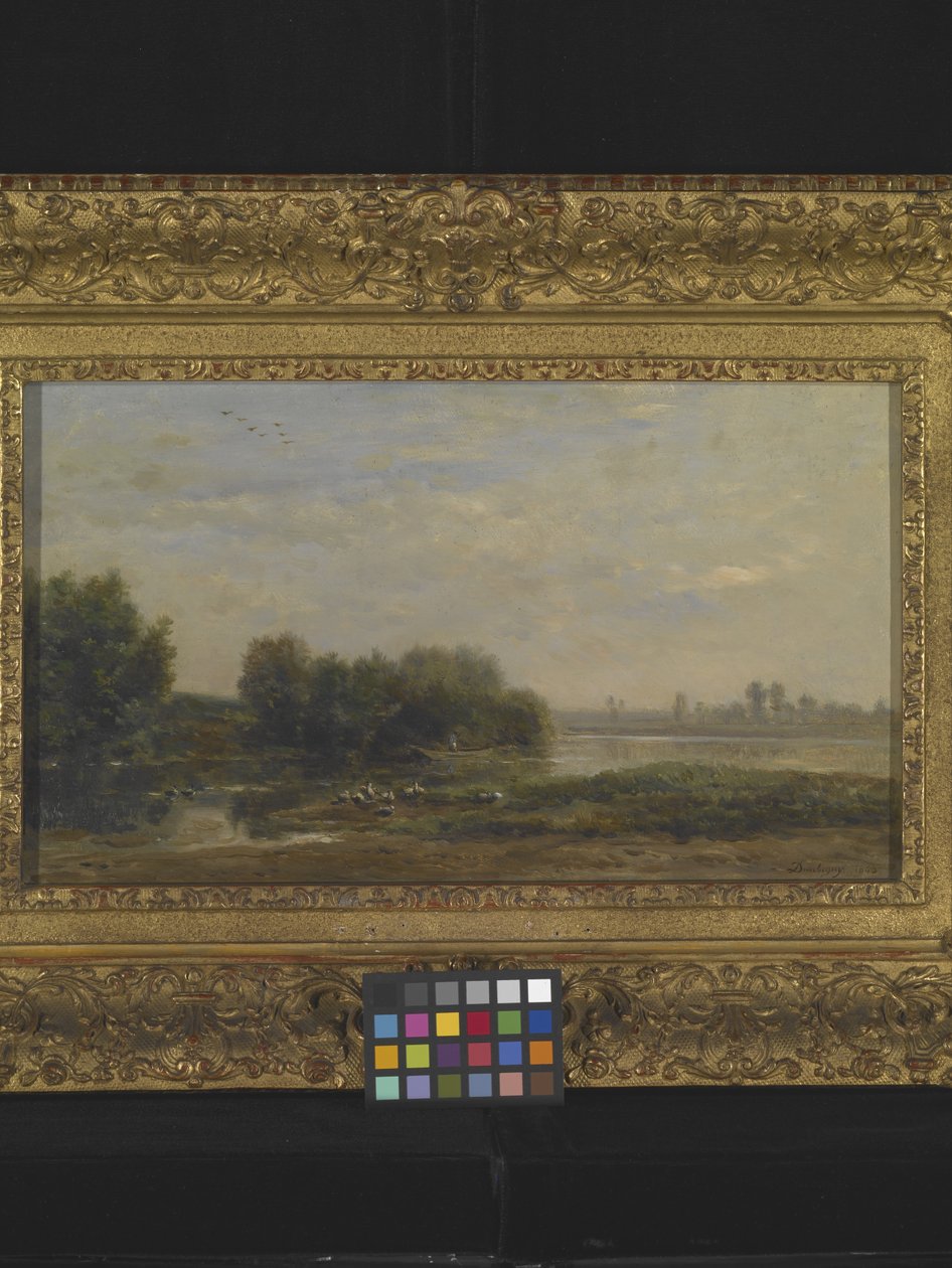 Sobre el Oise (óleo sobre madera) de Charles Francois Daubigny