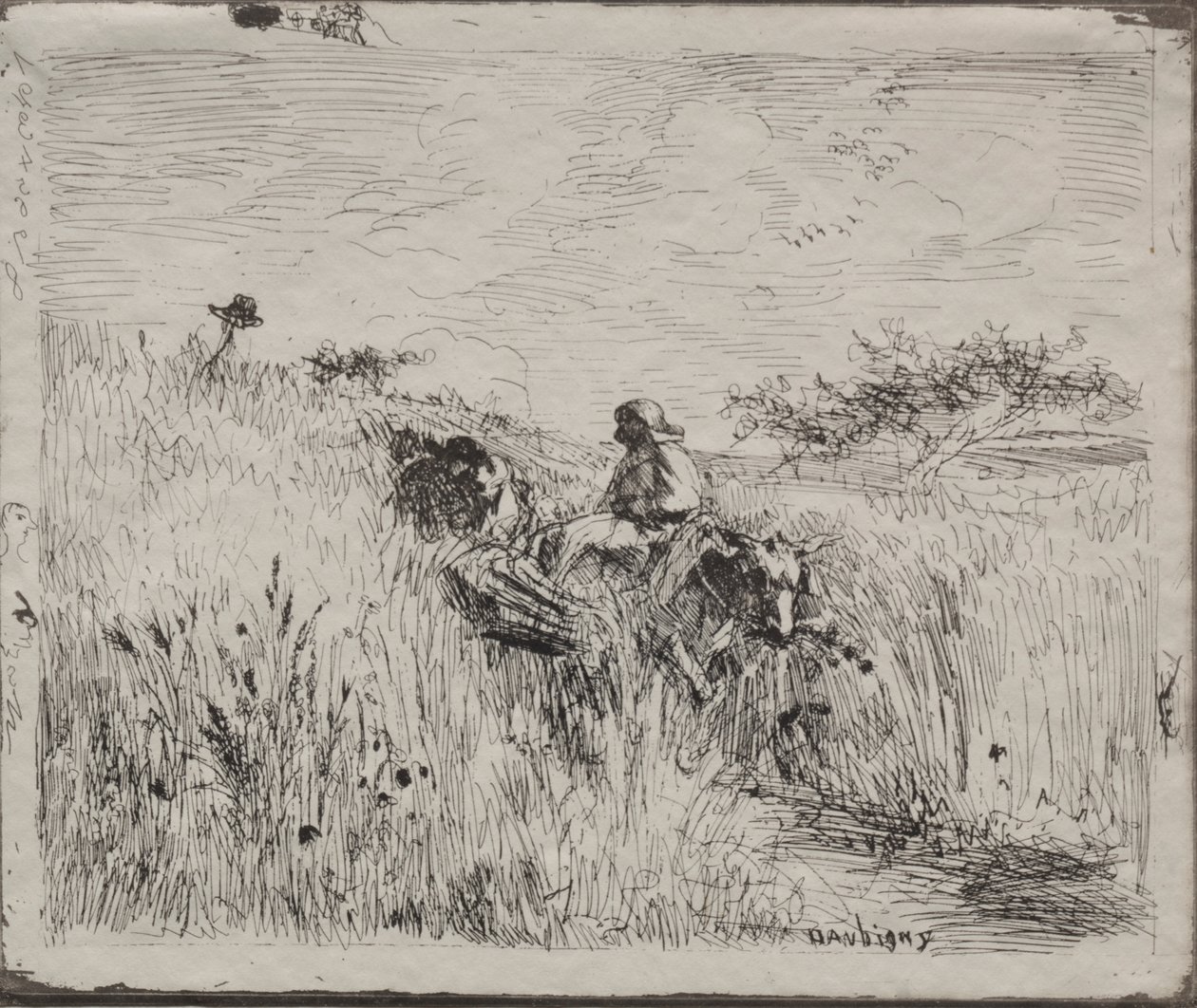 Camino a través del campo de grano de Charles Francois Daubigny