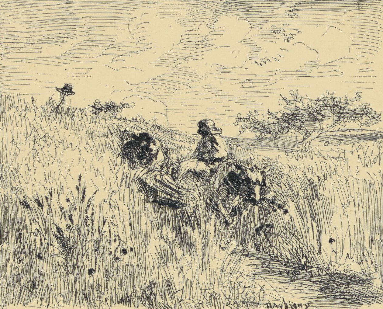 Sentier Dans Les Blés de Charles Francois Daubigny