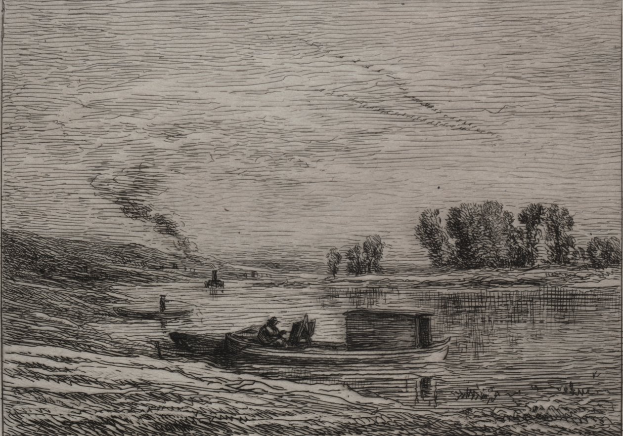 El Barco en Conflans de Charles Francois Daubigny