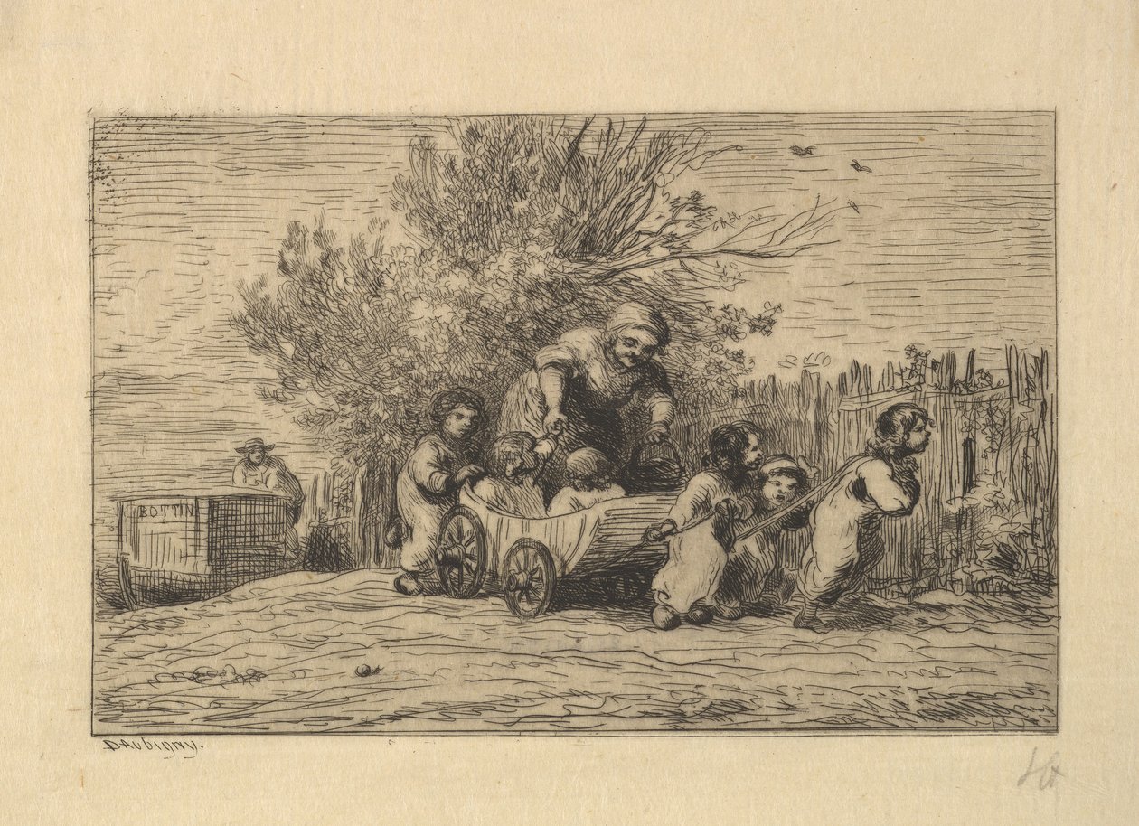 Los herederos del carro, 1861 de Charles Francois Daubigny