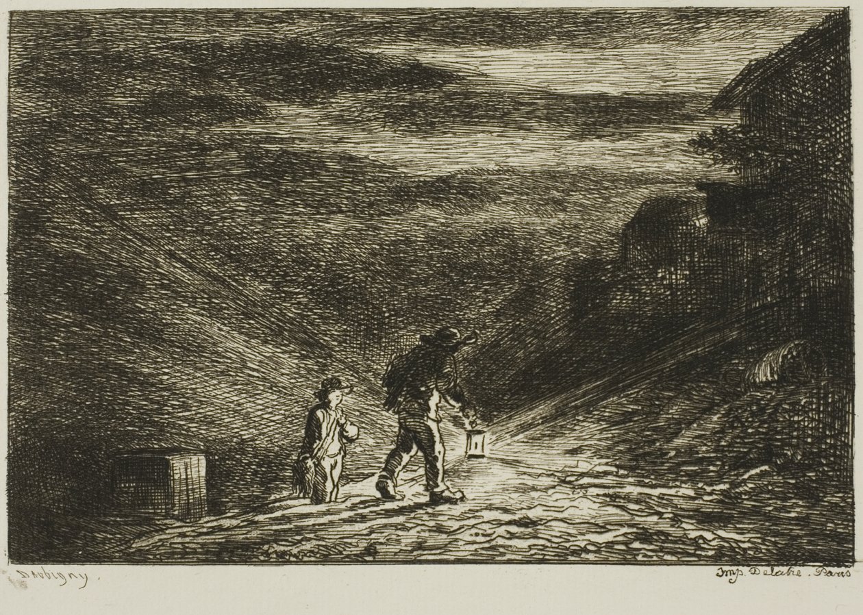 La Búsqueda de una Posada de Charles Francois Daubigny