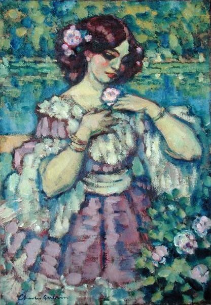 Dama con una rosa de Charles Francois Prosper Guerin