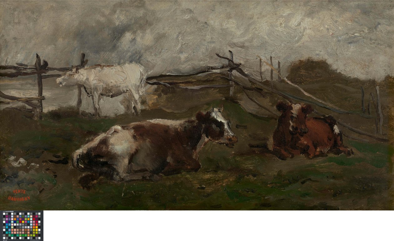 Vacas en un prado de Charles Francois Daubigny