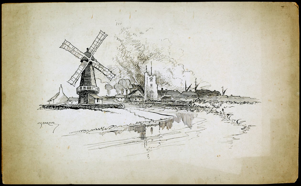 Wellington Windmill, Barking, Gran Londres de Charles George Harper