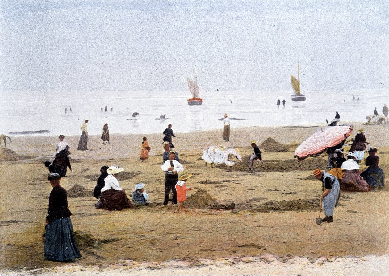En la marea baja. Grabado de Gillot, alrededor de 1900. de Charles Gillot