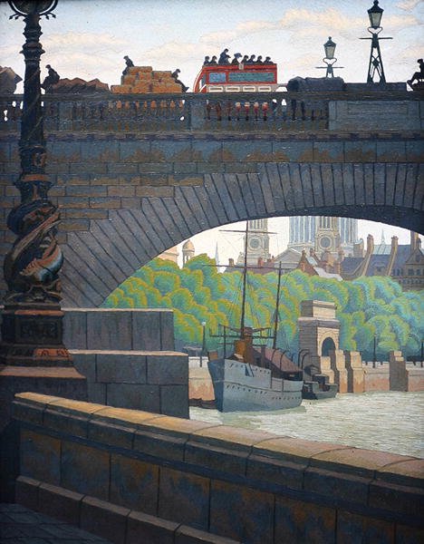 Viejo puente de Waterloo (óleo) de Charles Ginner
