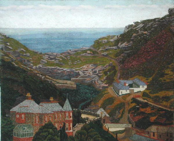 Penally Bridge, Boscastle (óleo sobre lienzo) de Charles Ginner