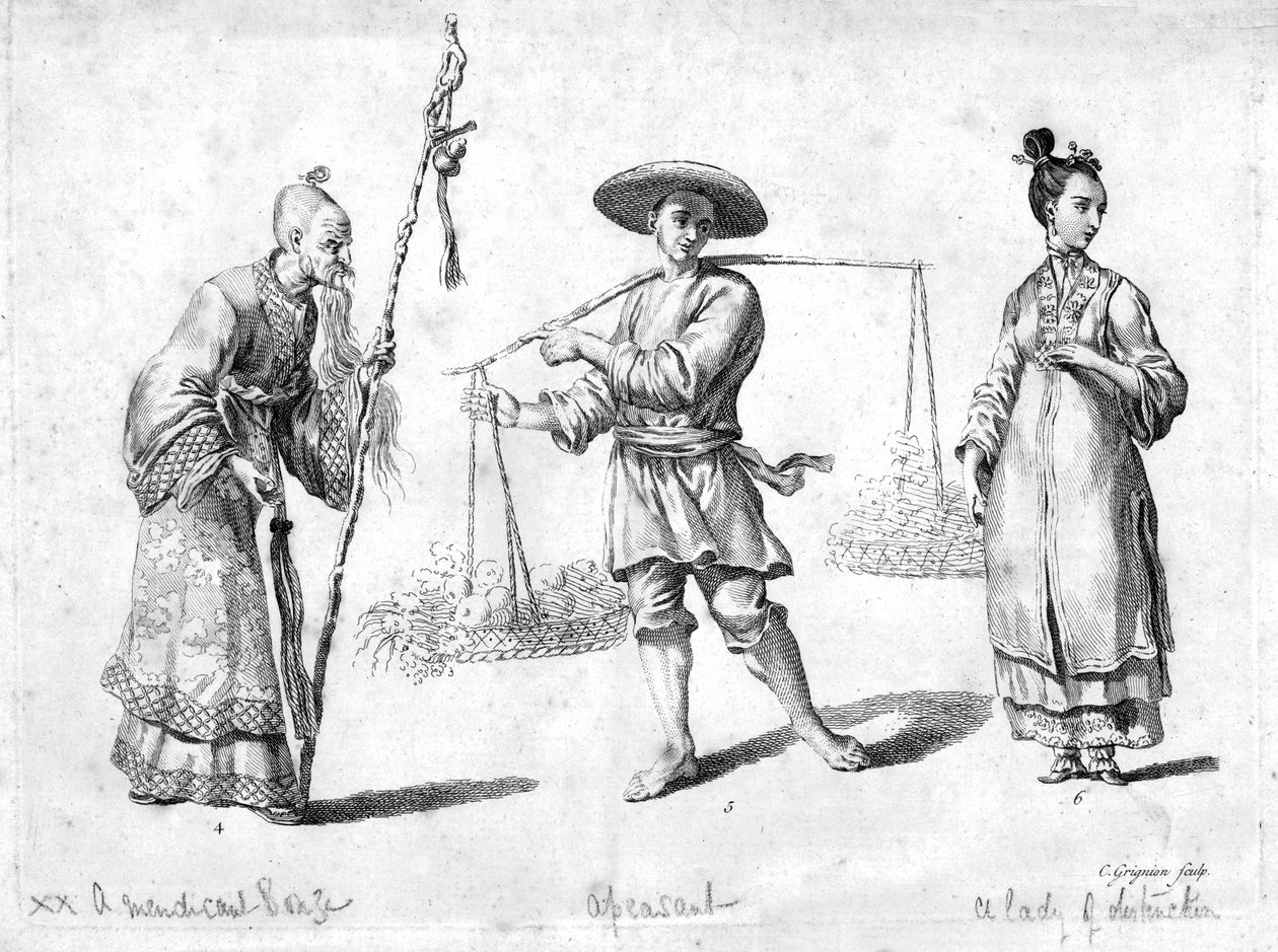 Tres figuras chinas, siglo XVIII de Charles Grignion