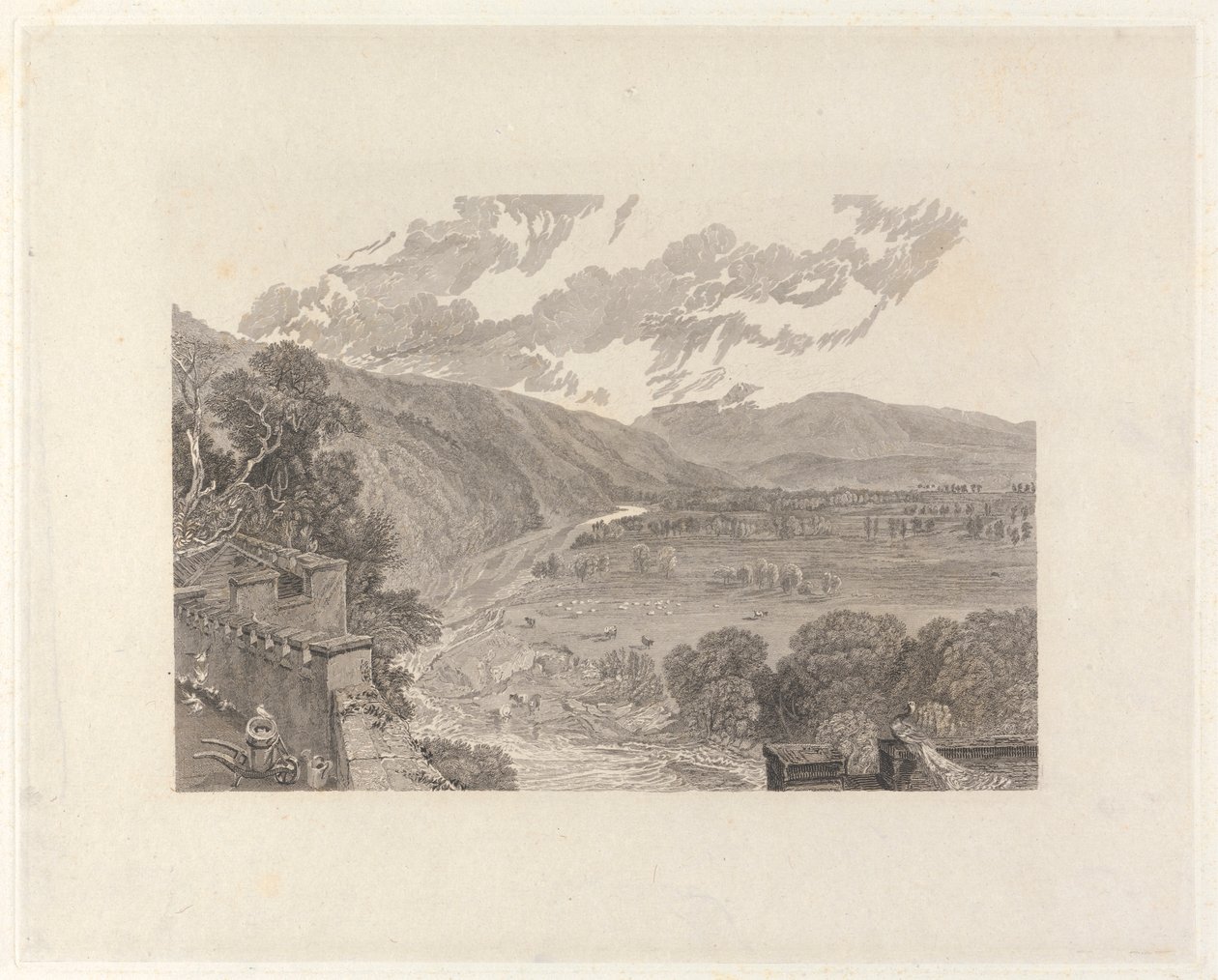 Ingleborough, desde Hornby Castle Terrace de Charles Heath