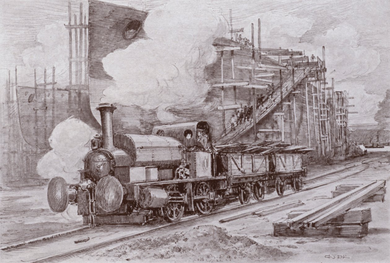 La locomotora del astillero de Charles John de (after) Lacy