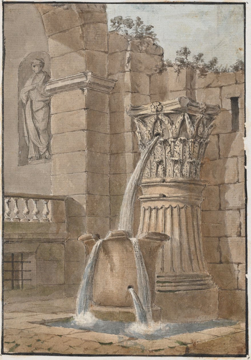 Fuente en un patio de Charles Louis Clerisseau