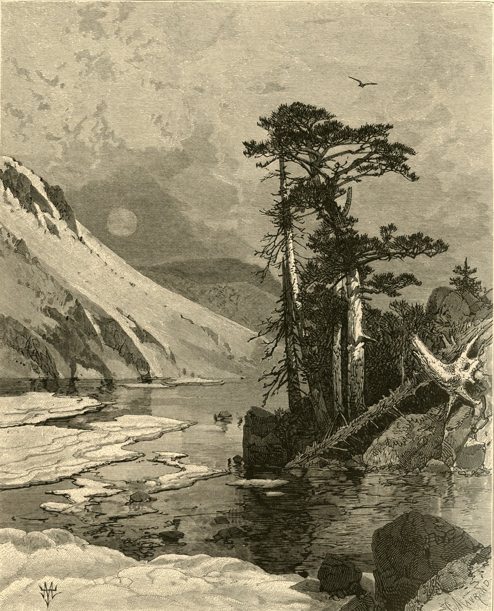 Lago congelado, pie del Pico de James, 1874 de Charles Maurand