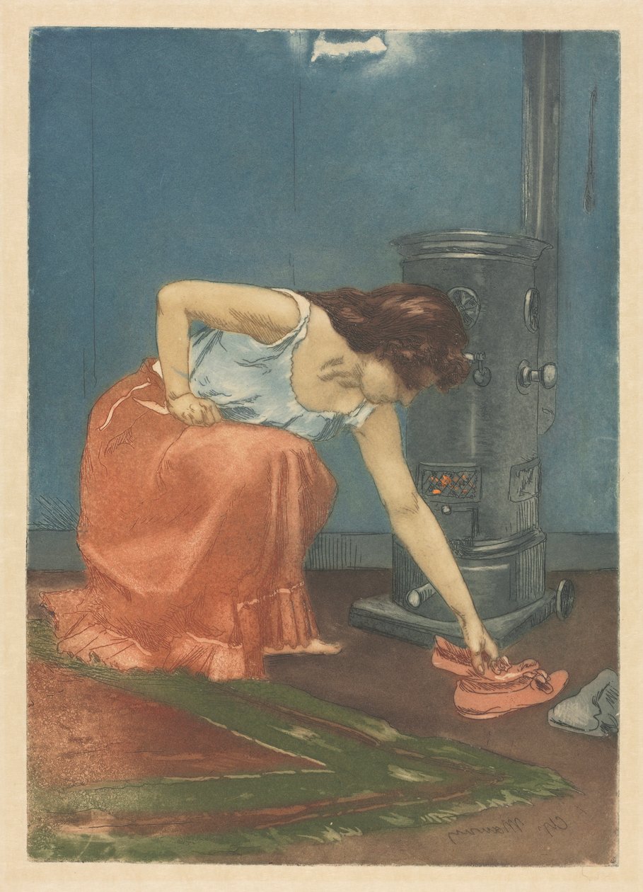 Las zapatillas (aguafuerte y aguatinta en color) de Charles Maurin