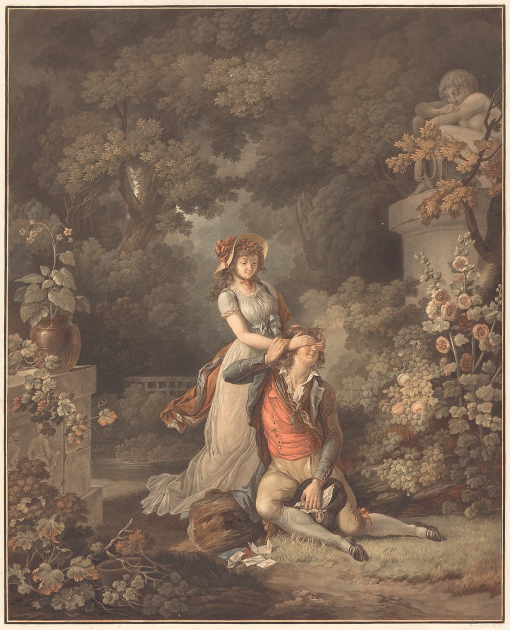 El amante sorprendido de Charles Melchior Descourtis after Jean Frederic Schall