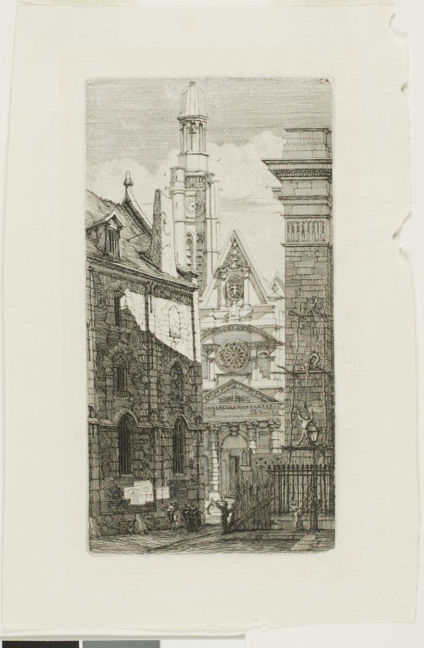 Iglesia de St. Etienne du Mont, París de Charles Meryon