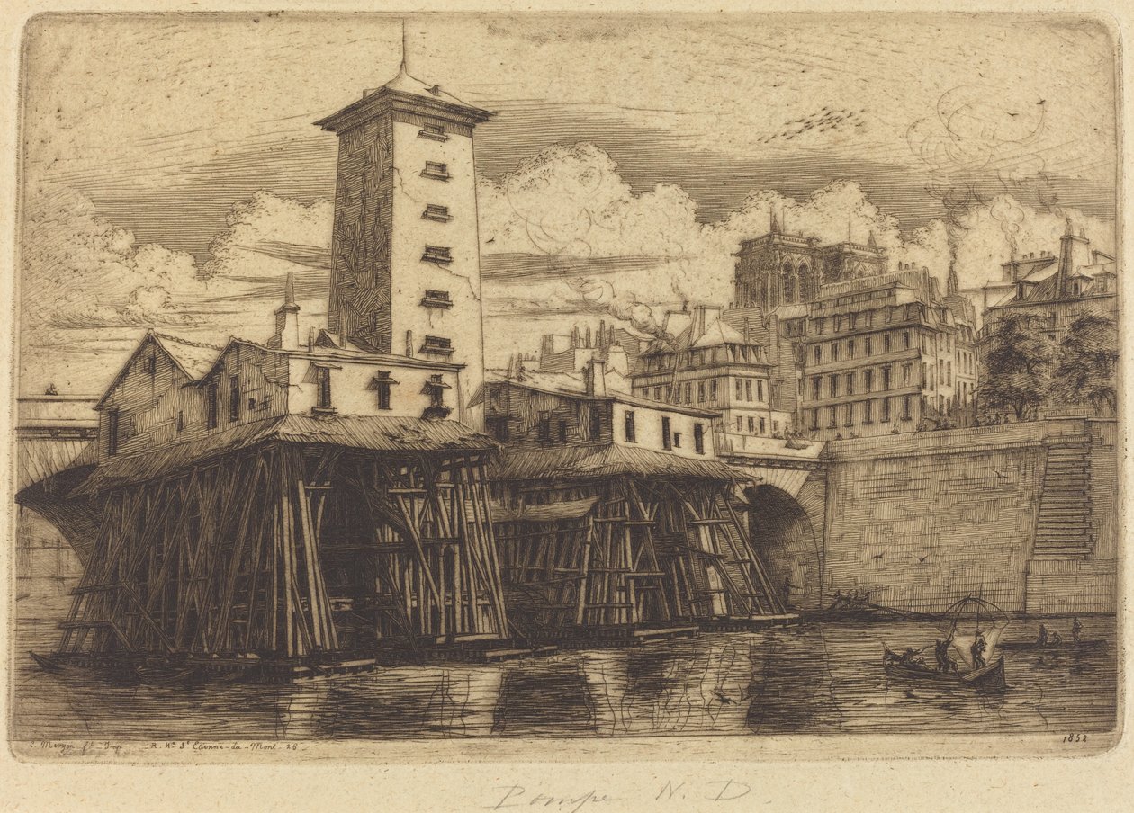 La Pompe Notre-Dame, París de Charles Meryon
