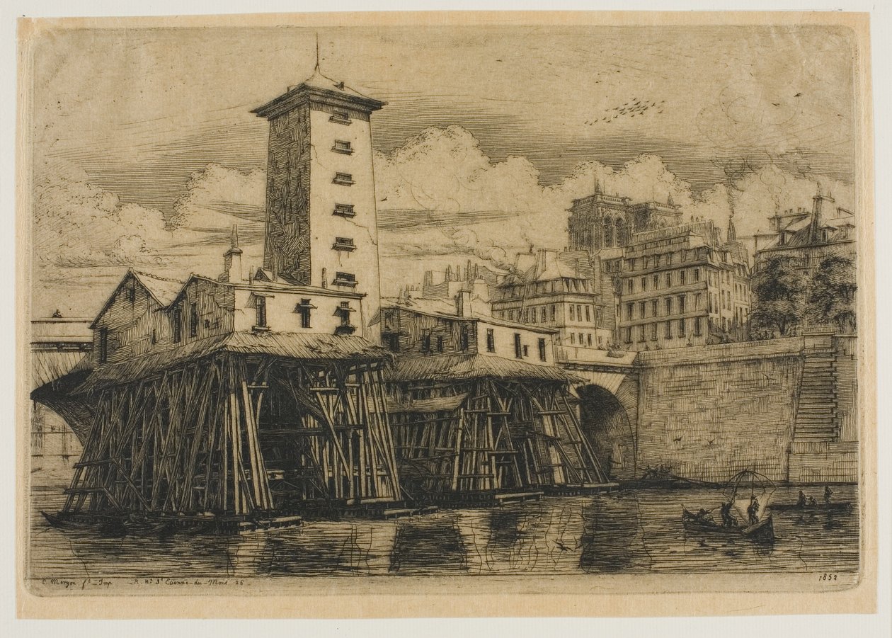 La Pompe Notre-Dame, París de Charles Meryon