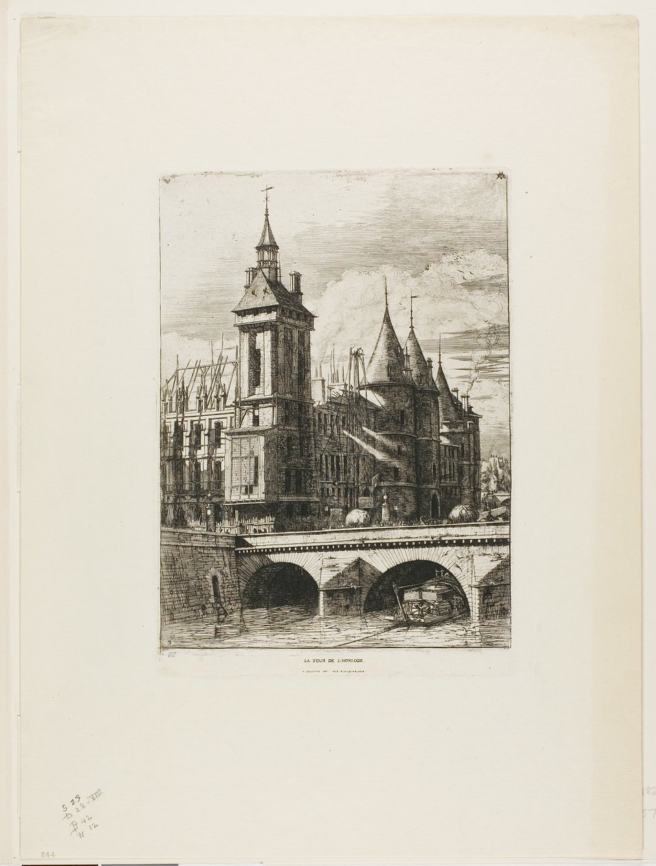 La torre del reloj, París de Charles Meryon