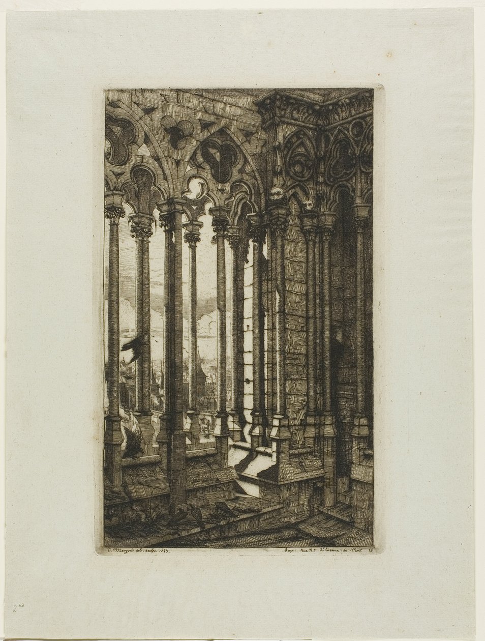 La galería de Notre-Dame, París de Charles Meryon