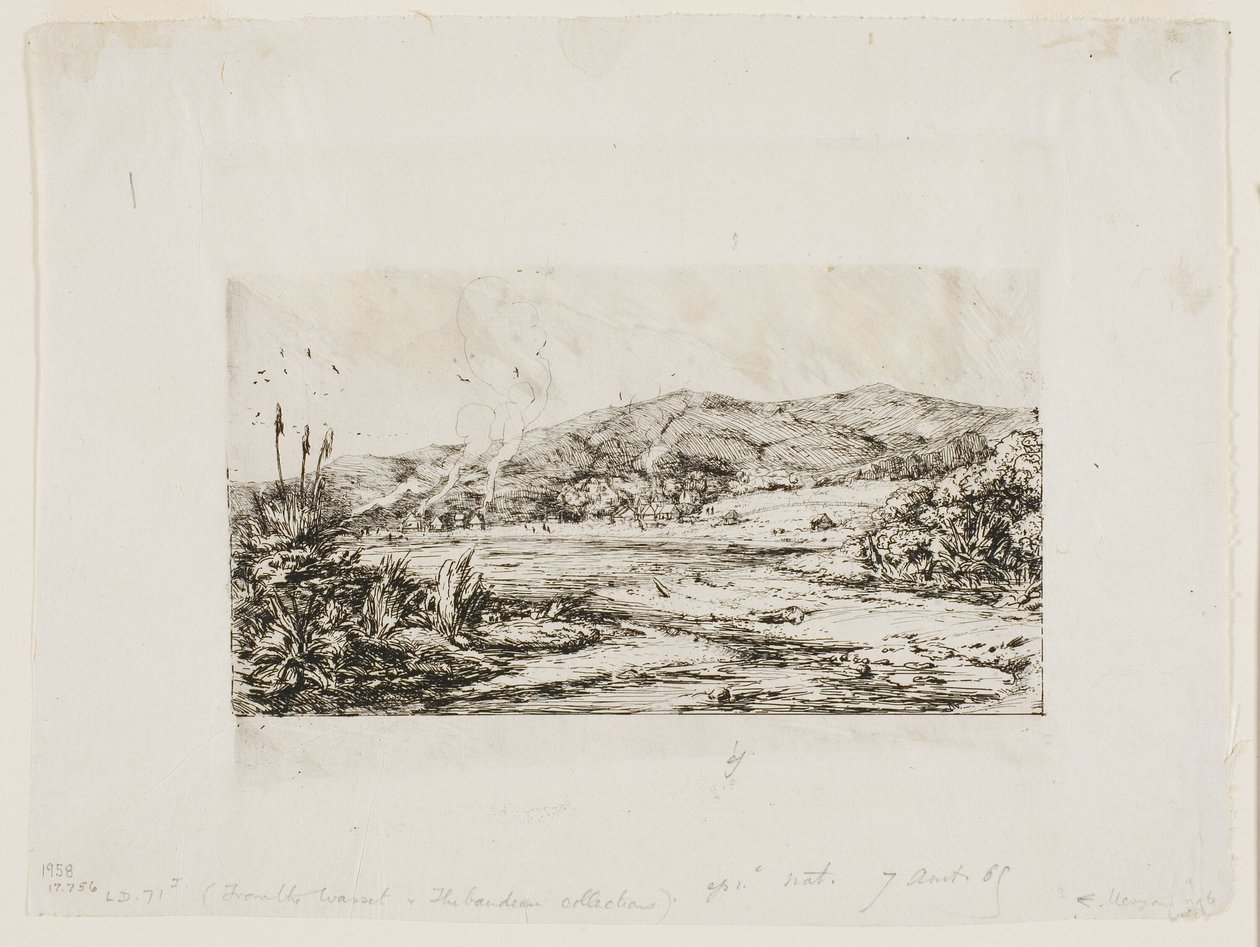 La pequeña colonia francesa de Akaroa, 1845 de Charles Meryon