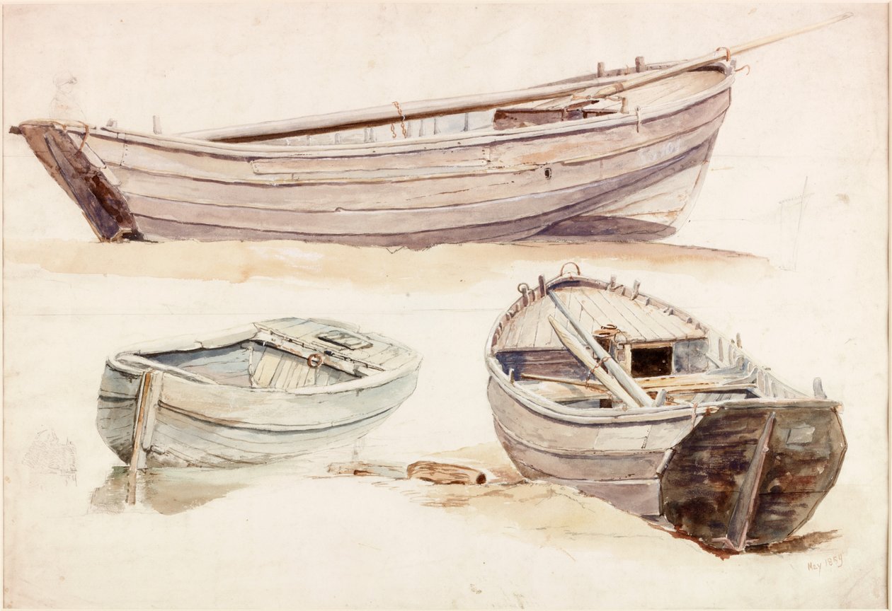 Estudios de barcos salmoneros de Charles Napier Hemy