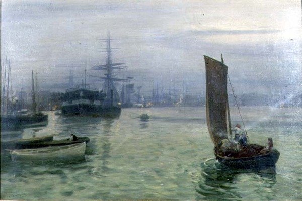 El último barco entrando de Charles Napier Hemy