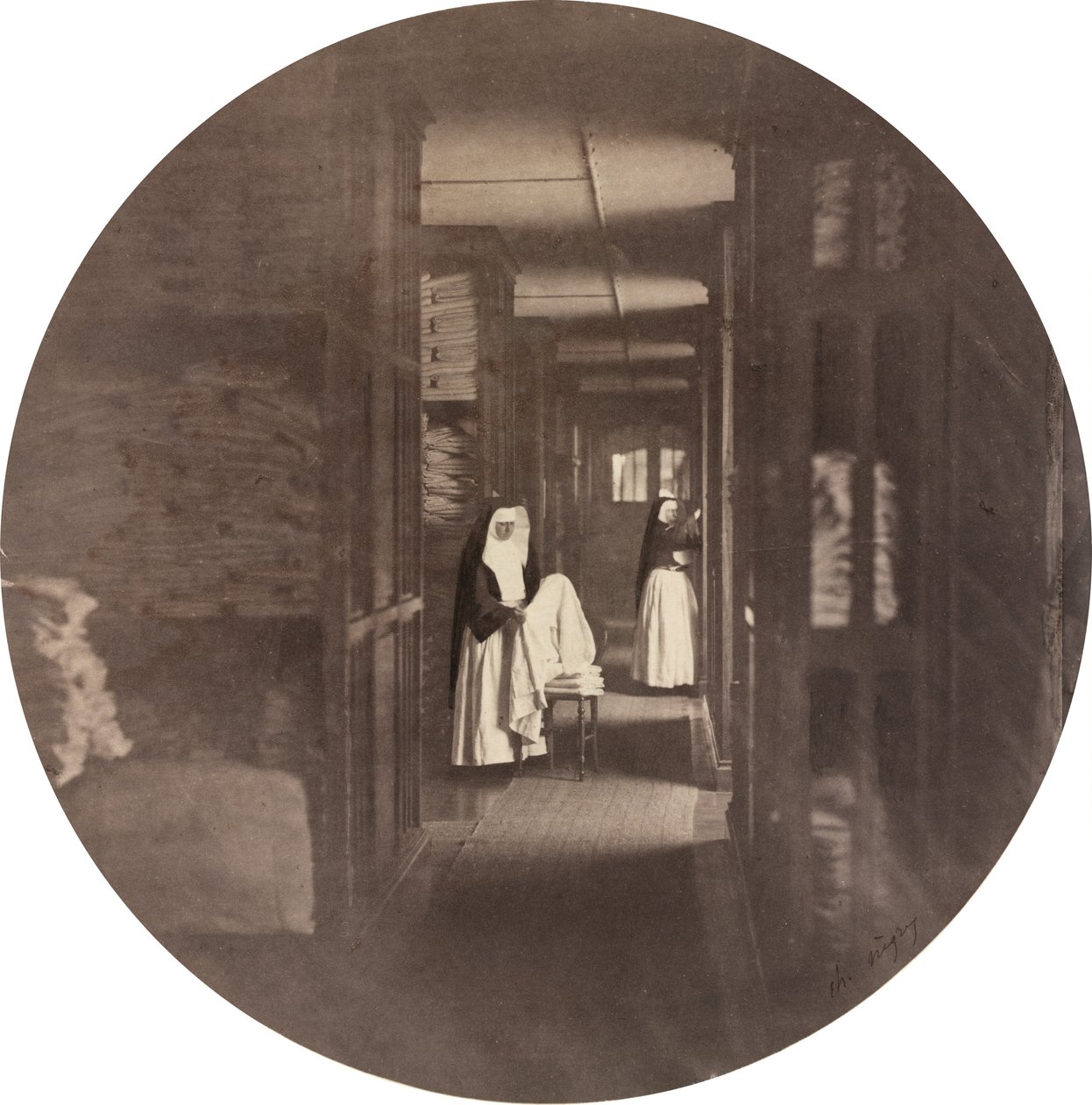 Asilo Imperial de Vincennes: la Lencería, 1859 de Charles Nègre