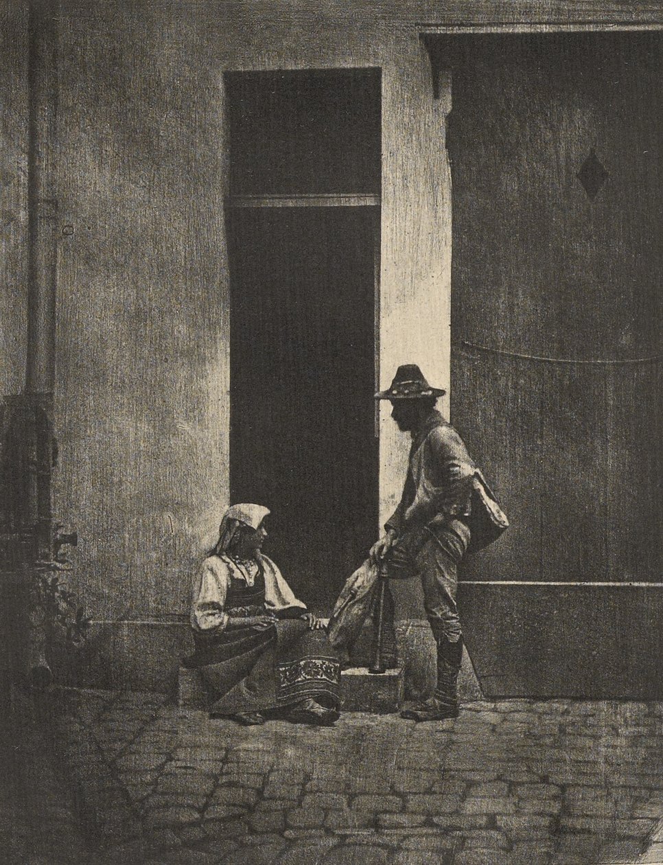[Pifferari volviendo a casa]. de Charles Nègre