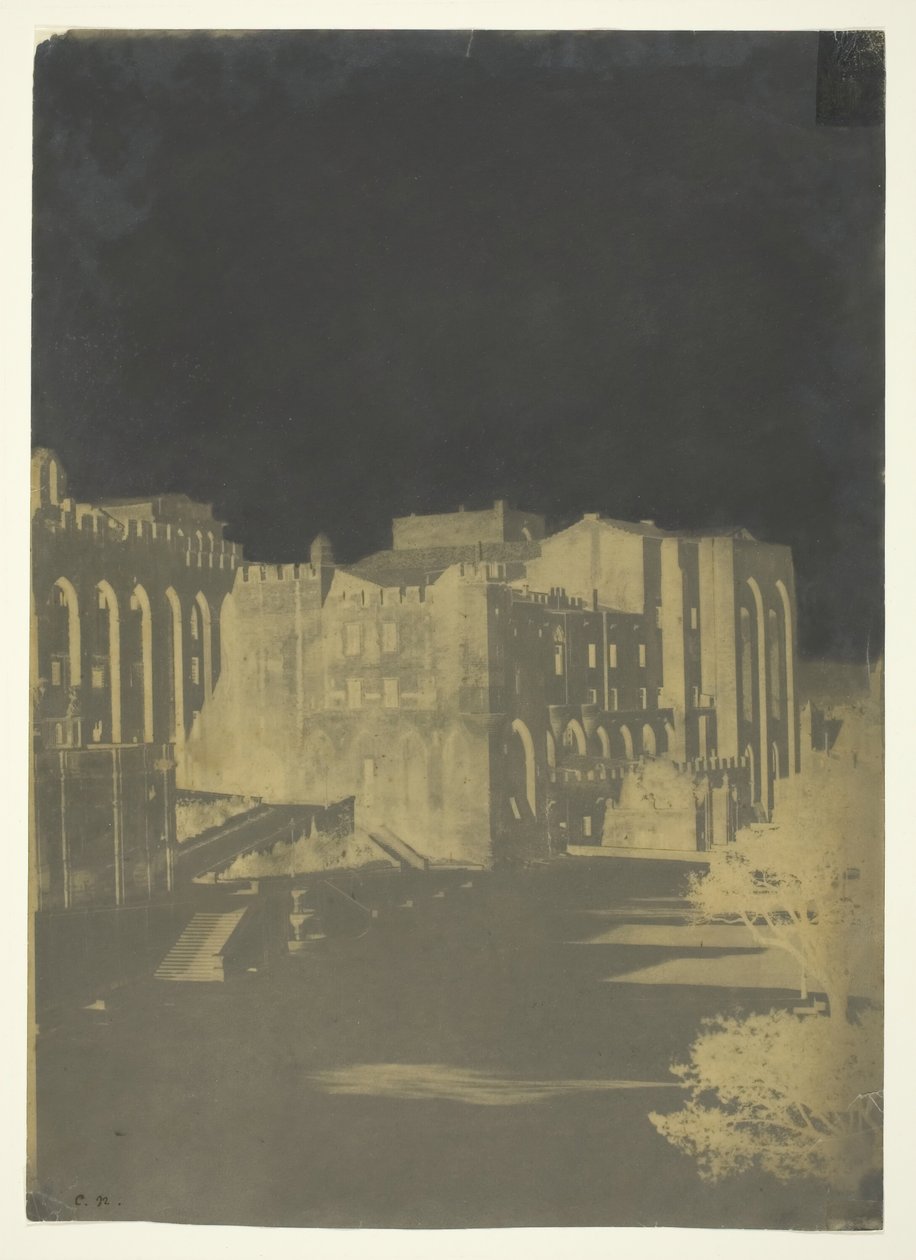 El Palacio del Papa, Aviñón, c. 1851 de Charles Nègre