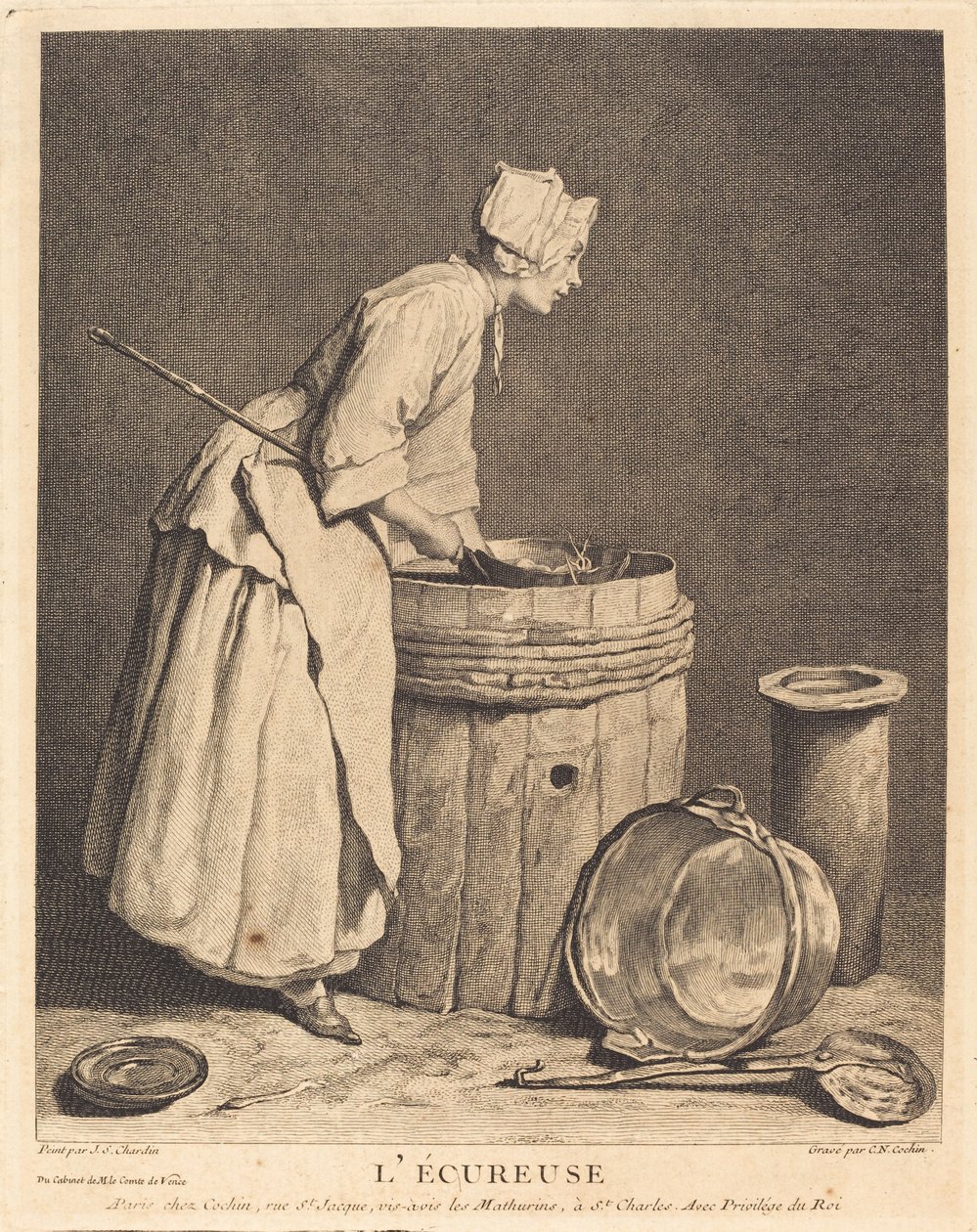 La Ecureuse de Charles Nicolas Cochin I after Jean Siméon Chardin