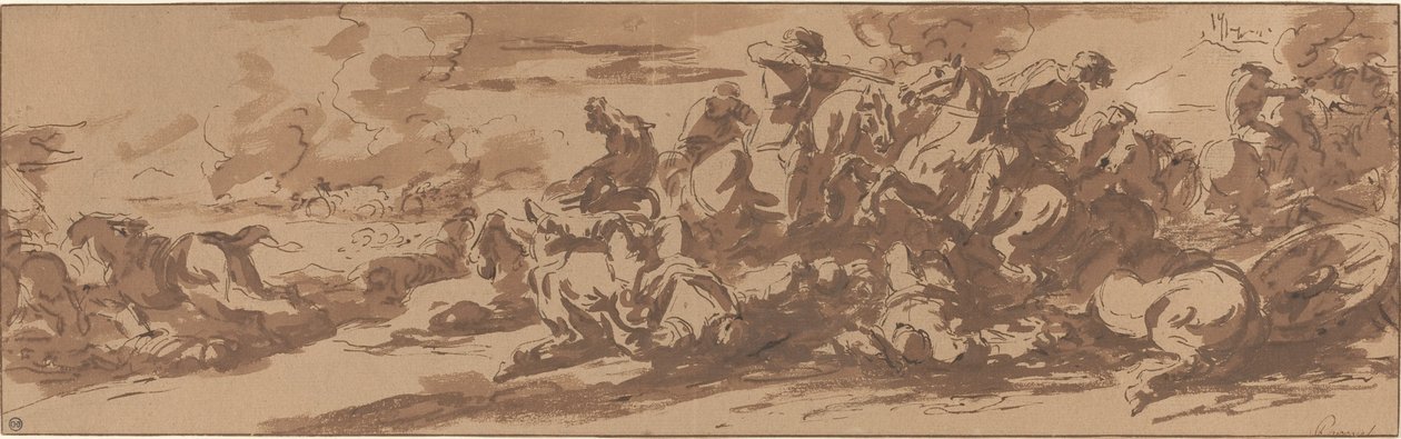 Batalla de Caballería Cerca de un Río de Charles Parrocel