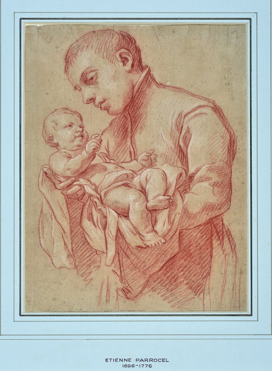 Joven religioso sosteniendo a un niño de Charles Parrocel