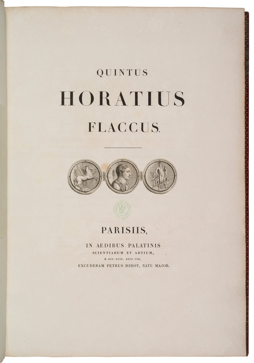 Página de título de Quintus Horatius Flaccus de Charles Percier