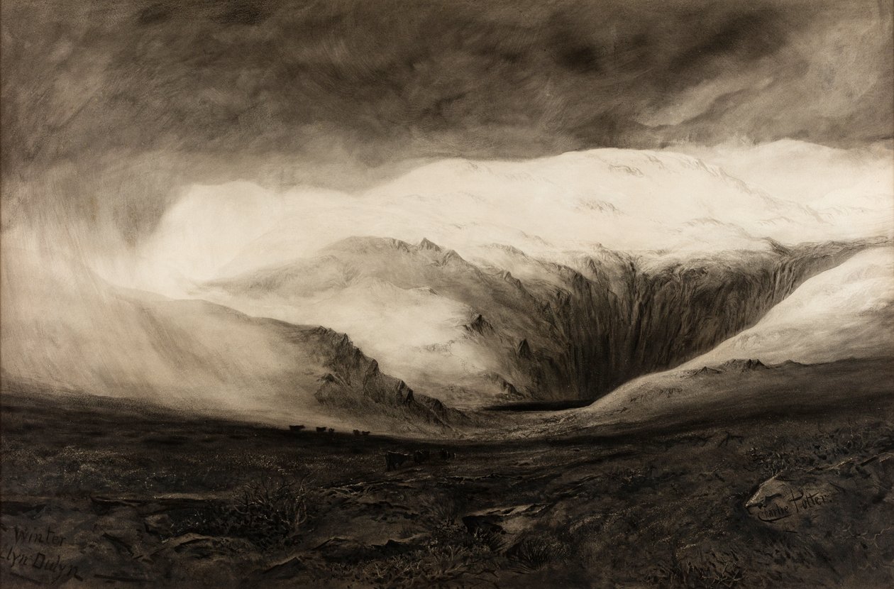 Invierno, Llyn Dulyn, sin fecha (acuarela sobre papel) de Charles Potter